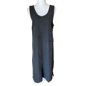 InFocus Black Lyocell Bohemian Earthcore Lyocell Midi Dress Size Petite Small